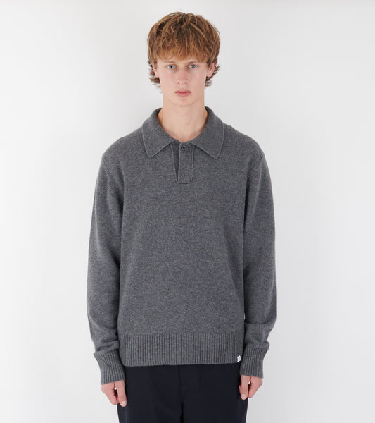 Anholt Lambswool Polo Grey Melange