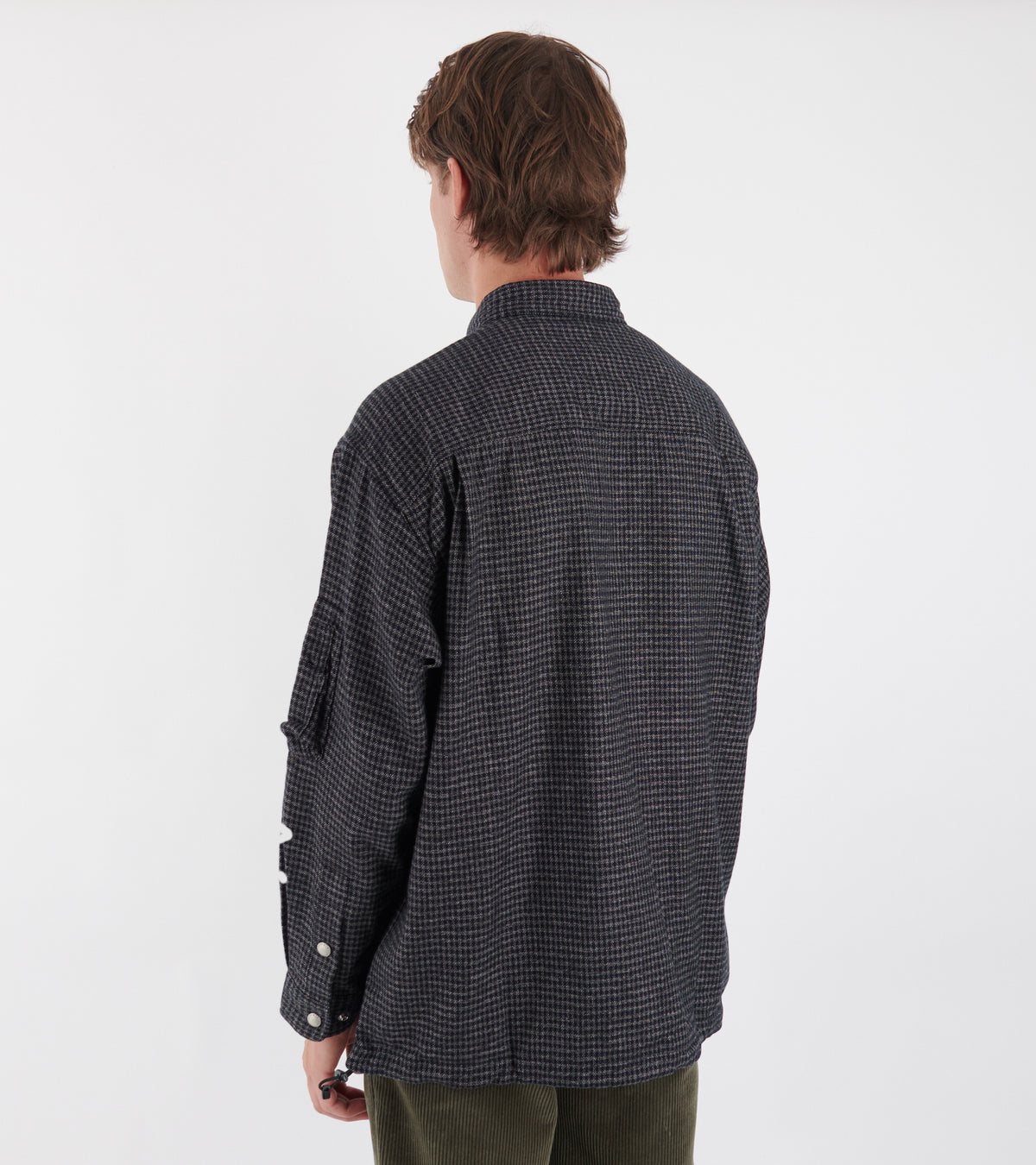 Checked Half Zip Shirt Blue