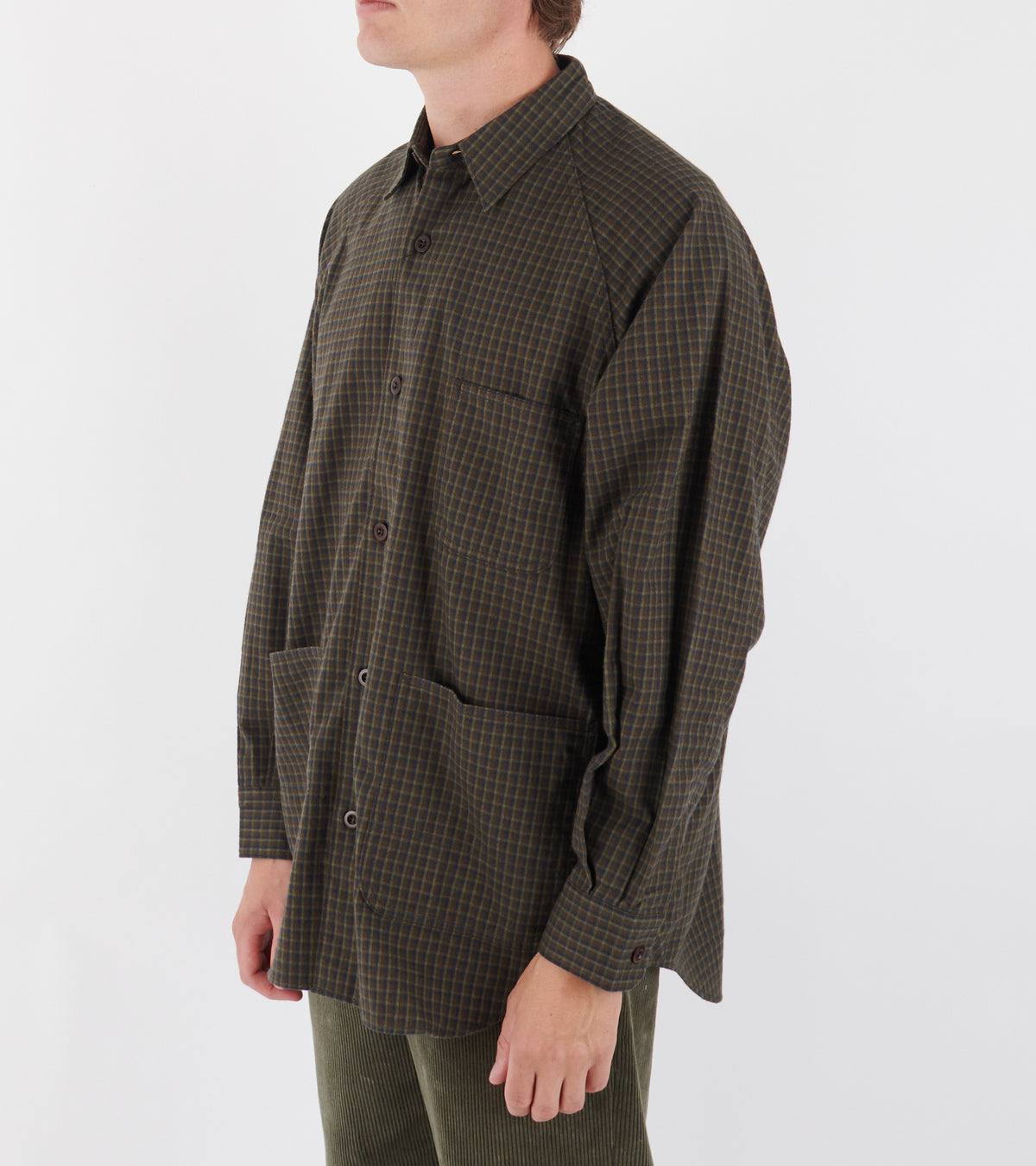 Cotton Check Shirt Brown