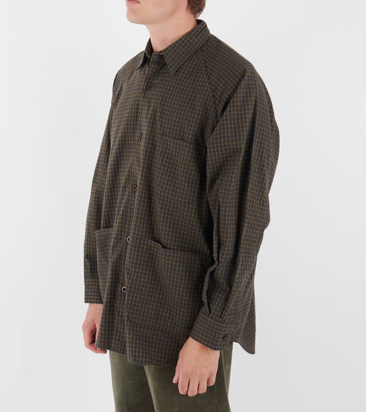 Cotton Check Shirt Brown