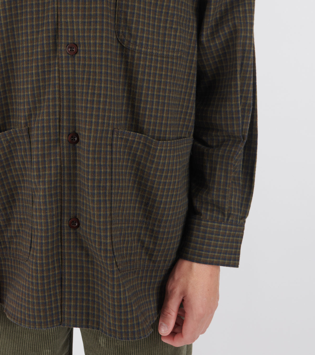 Cotton Check Shirt Brown