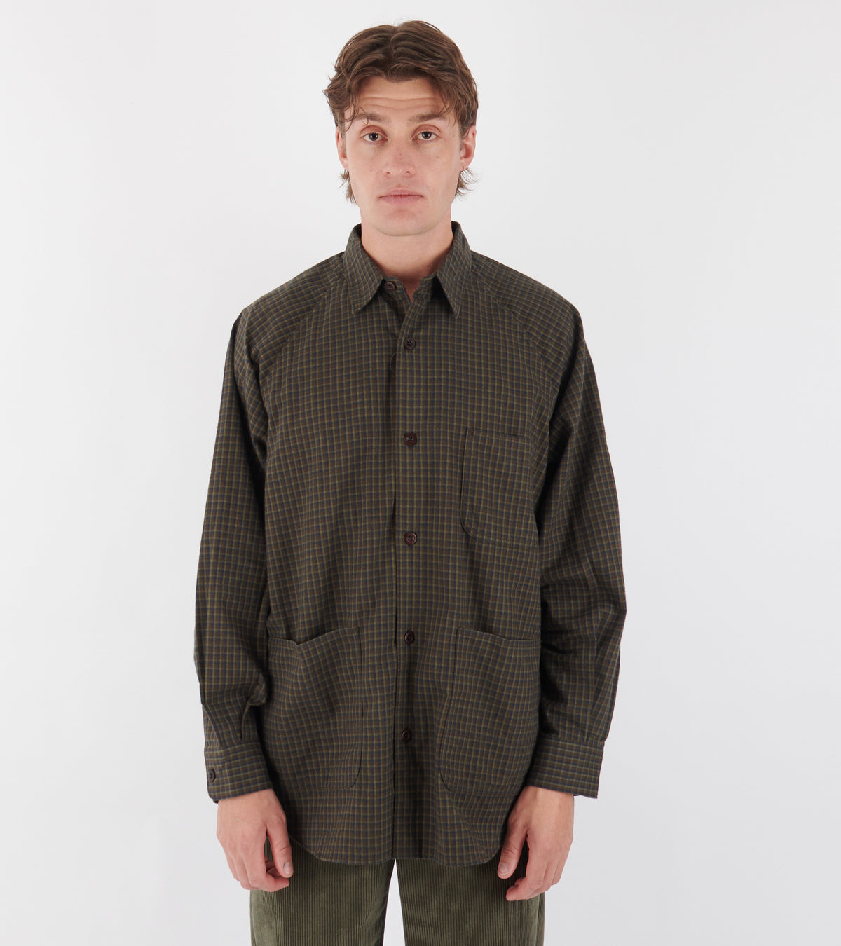 Cotton Check Shirt Brown