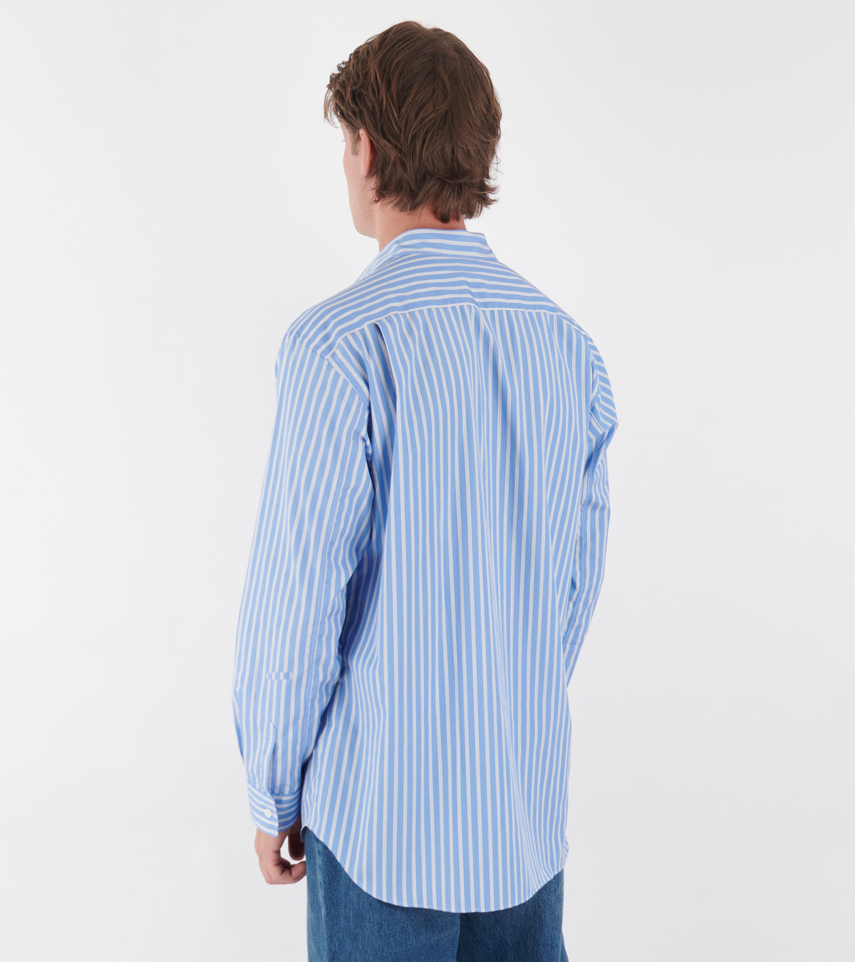 Shirt With Zip Details Blue Stripes