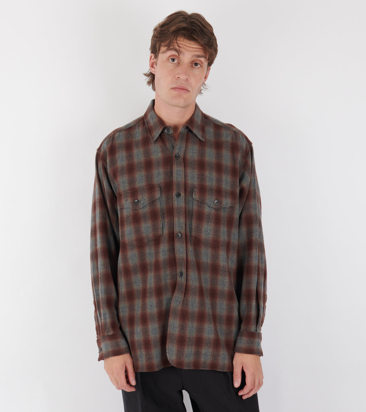 Alpaca Wool 2-Pocket Shirt Grey