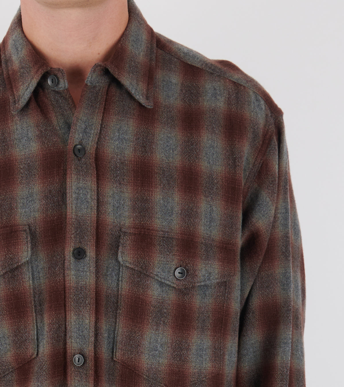 Alpaca Wool 2-Pocket Shirt Grey