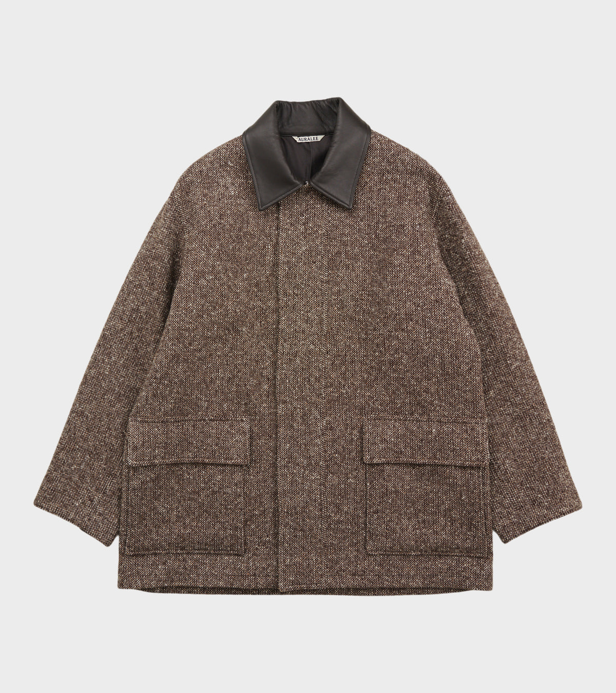 Homespun Tweed Zip Blouson Mix Brown