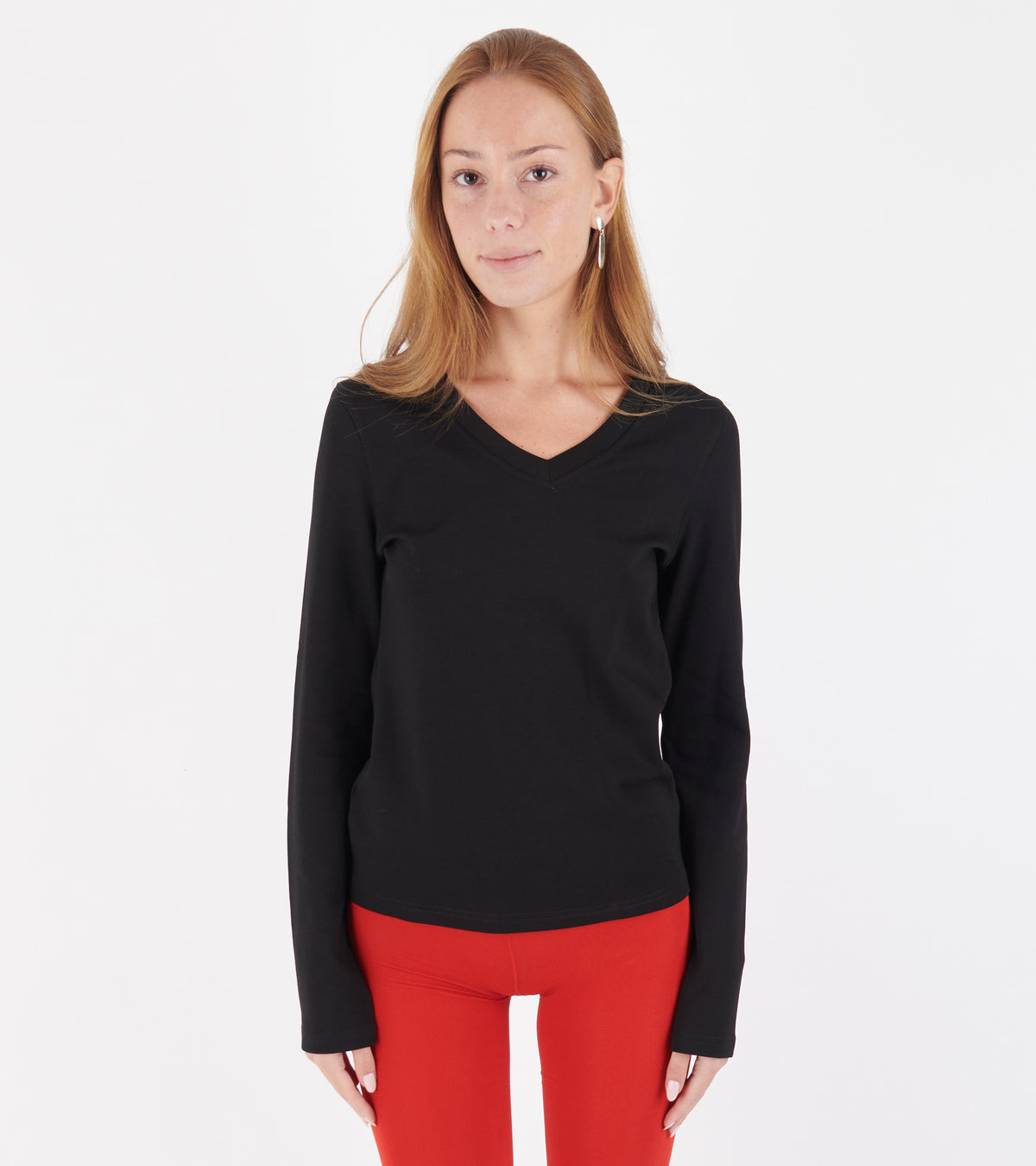 Valerie's V-Neck Long Sleeve Shirt Black