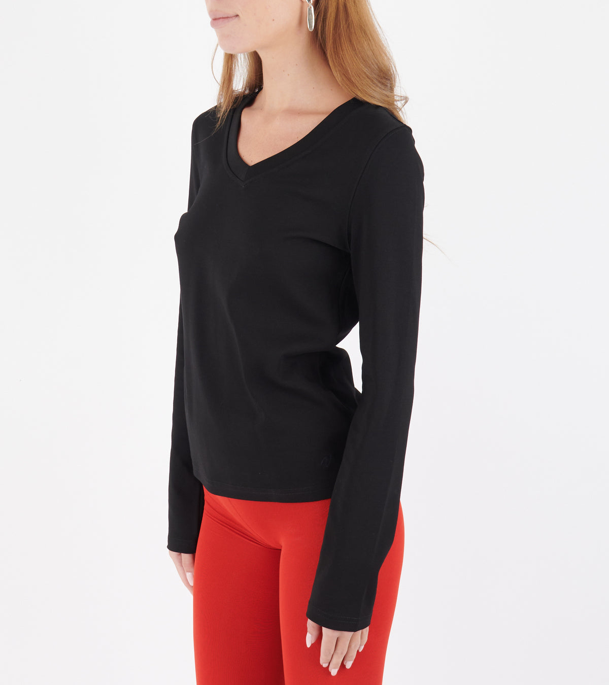 Valerie's V-Neck Long Sleeve Shirt Black