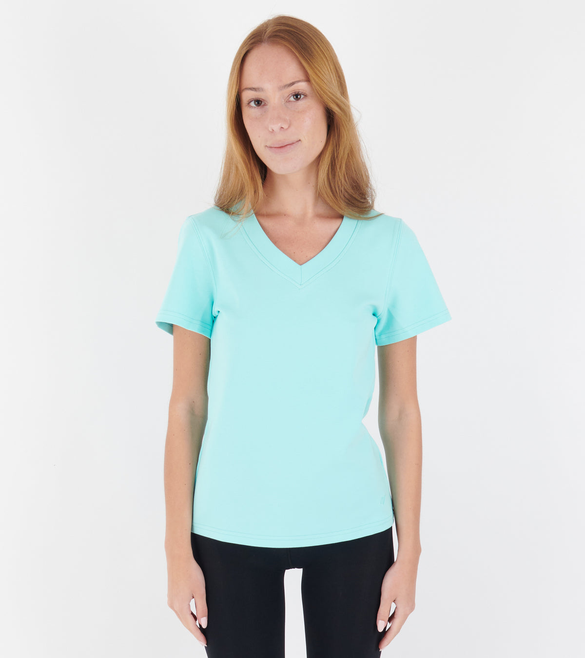 Vera's Neck Tee Shirt Turquoise