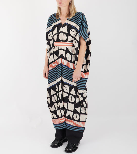 Archive-F316 Cherry Plissé Kaftan Vibs In Bobs