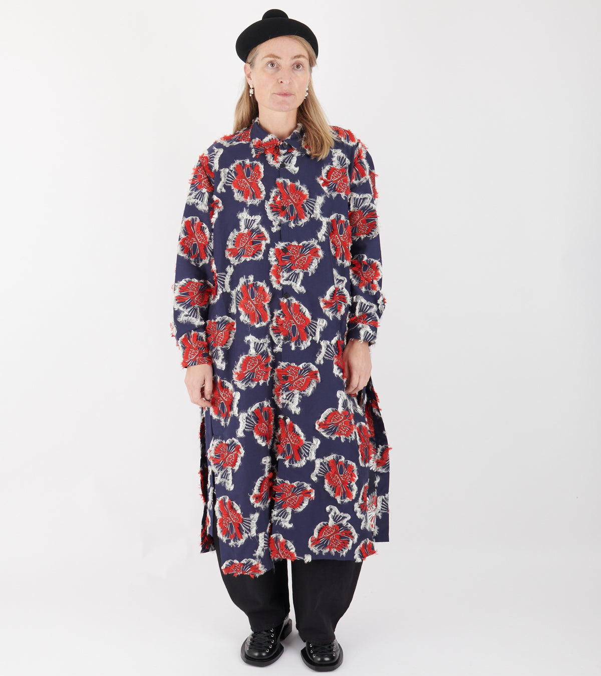 Archive-F302 Love You Dress Red Navy Birdy