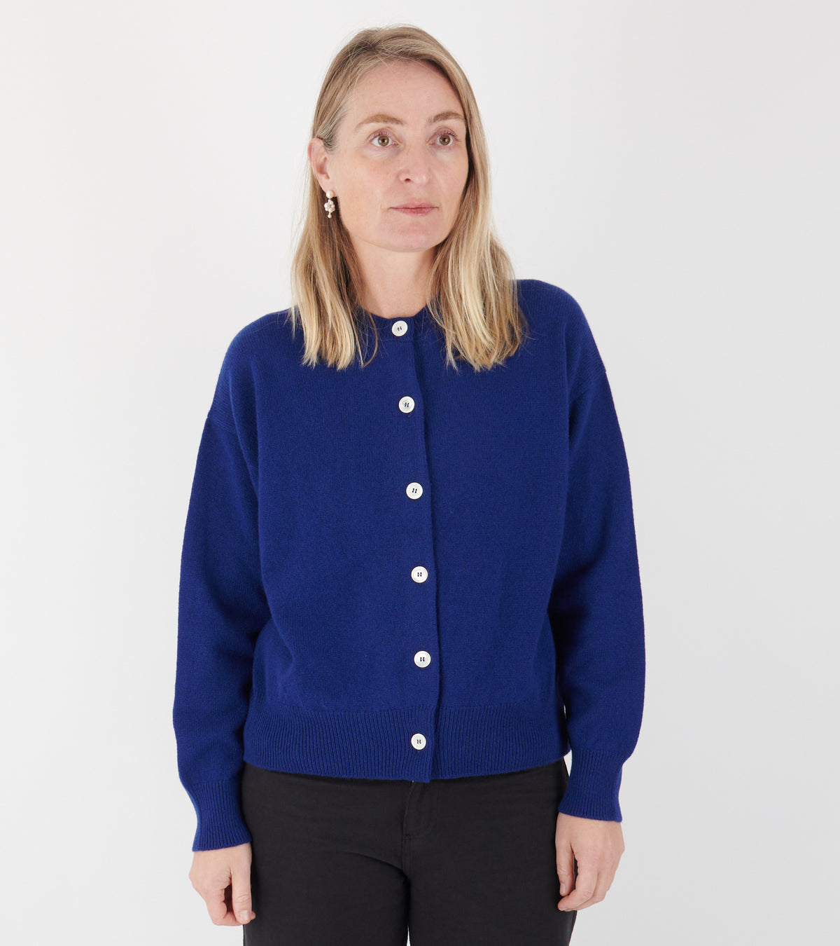 Ada Crewneck Cardigan Smalt Blue