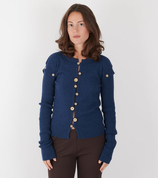 Caroline Cardigan Navy Blue Melange
