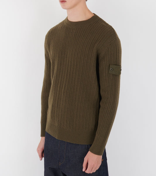 Wool Cashmere Ghost Knit Olive Green