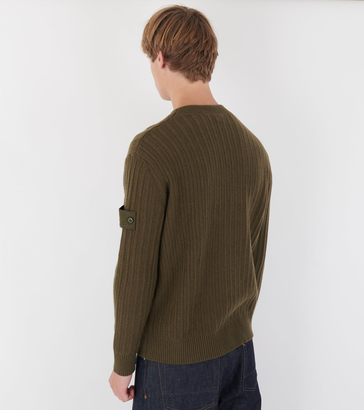 Wool Cashmere Ghost Knit Olive Green
