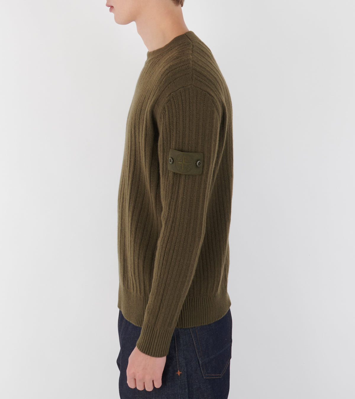 Wool Cashmere Ghost Knit Olive Green