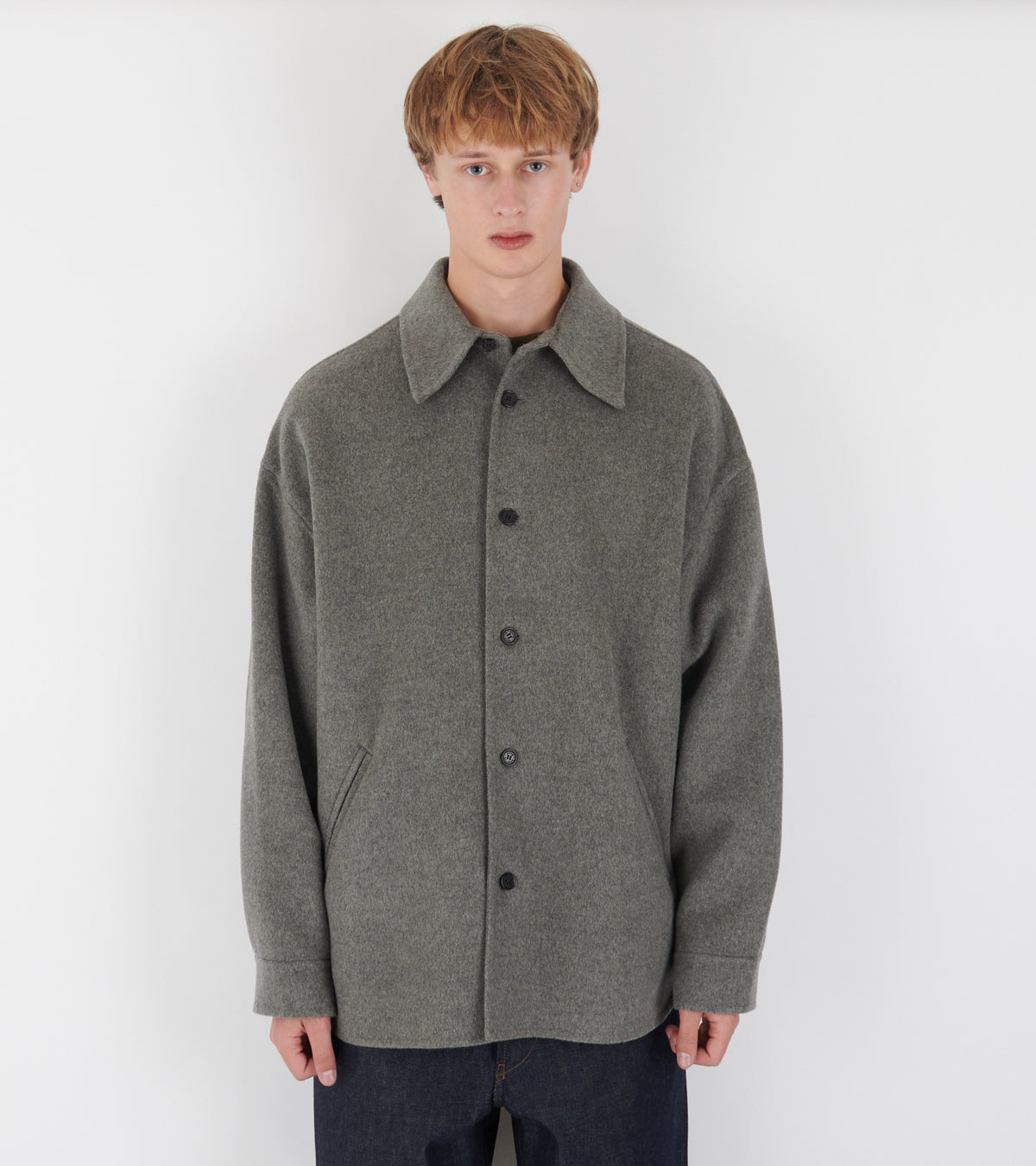 Cashmere Blend Overshirt Vintage Grey Mélange