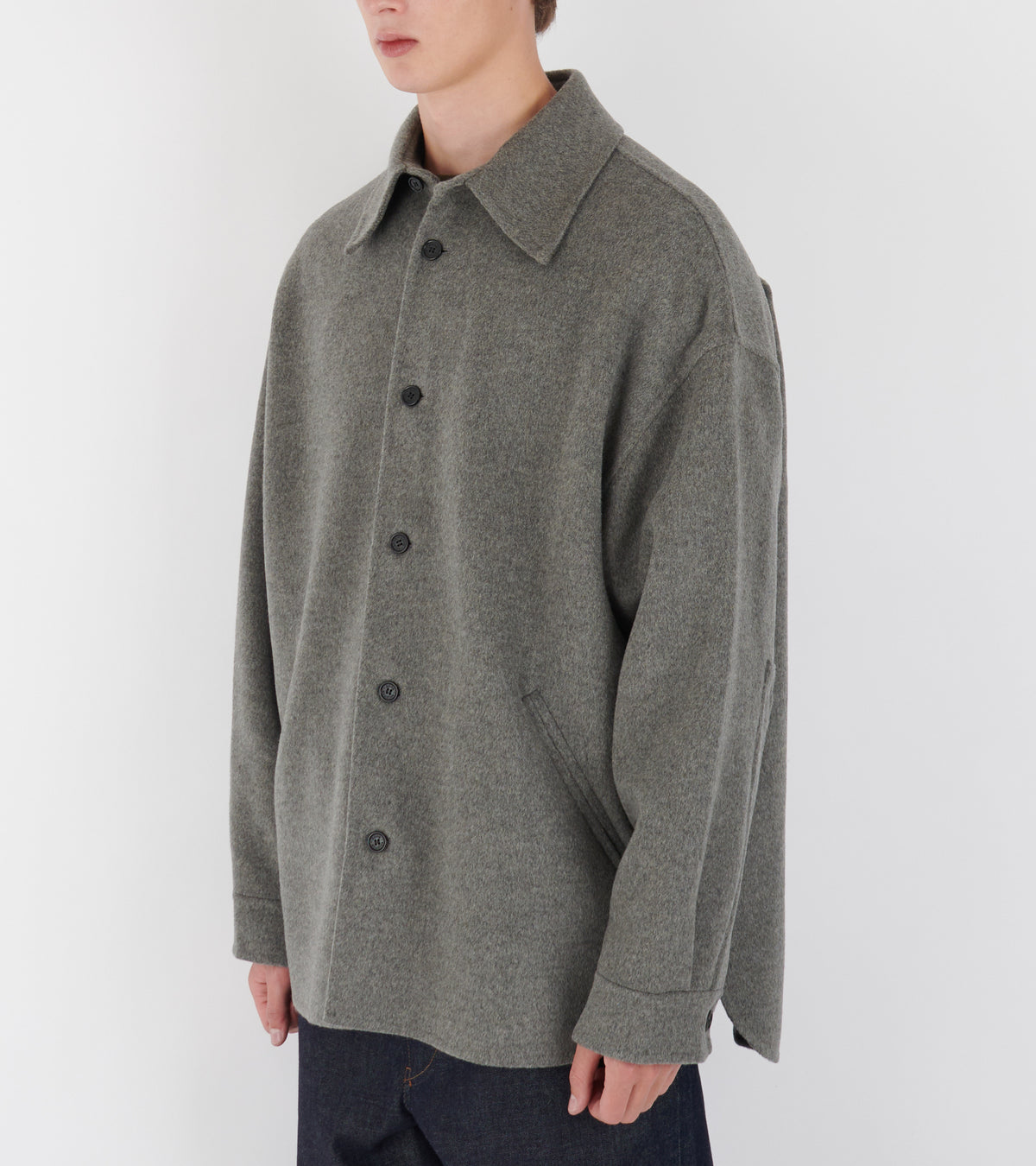 Cashmere Blend Overshirt Vintage Grey Mélange