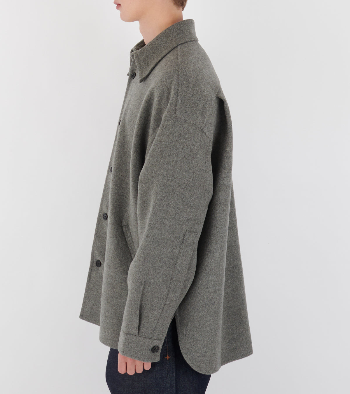 Cashmere Blend Overshirt Vintage Grey Mélange