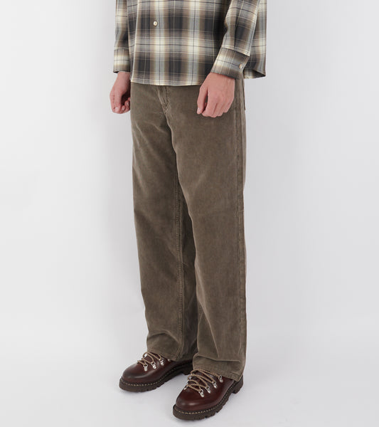 Garment Dyed Finx Corduroy 5P Wide Pants Olive Brown