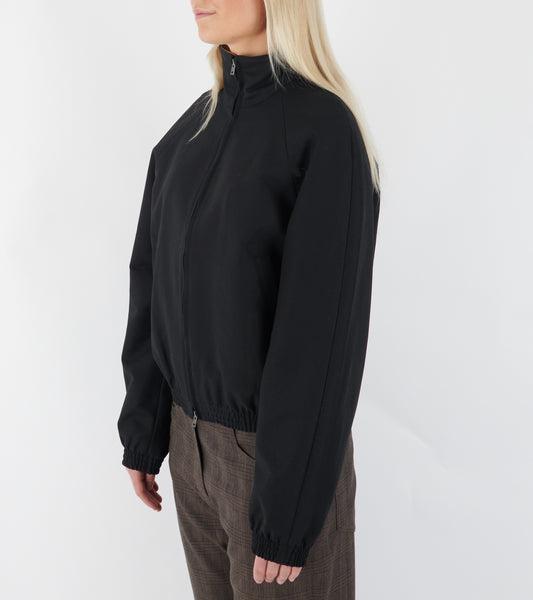 Satin Logo Jacket Black