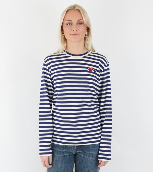 T-Shirt Double Burgendy Emblem Navy