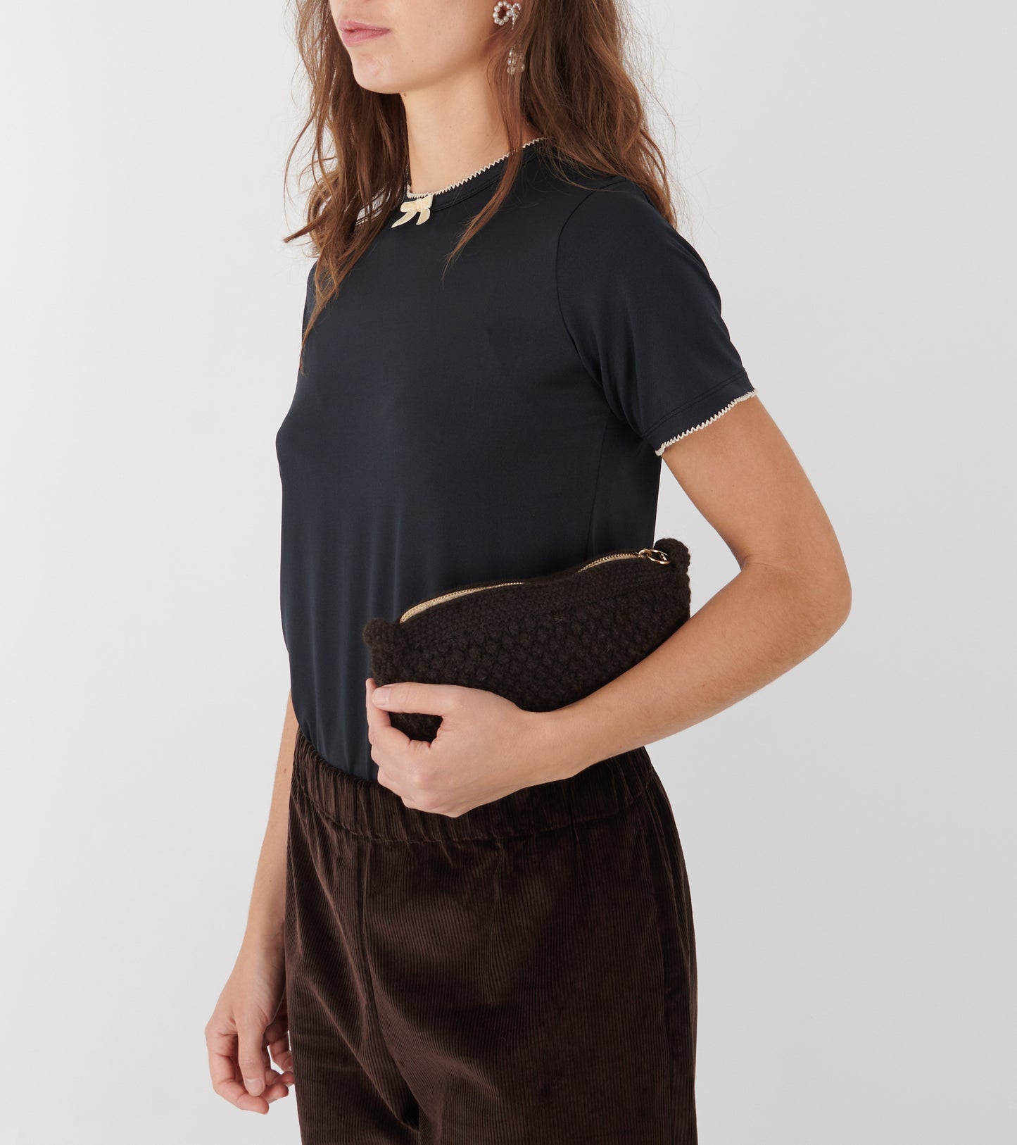 Helen Classic Clutch Dark Brown