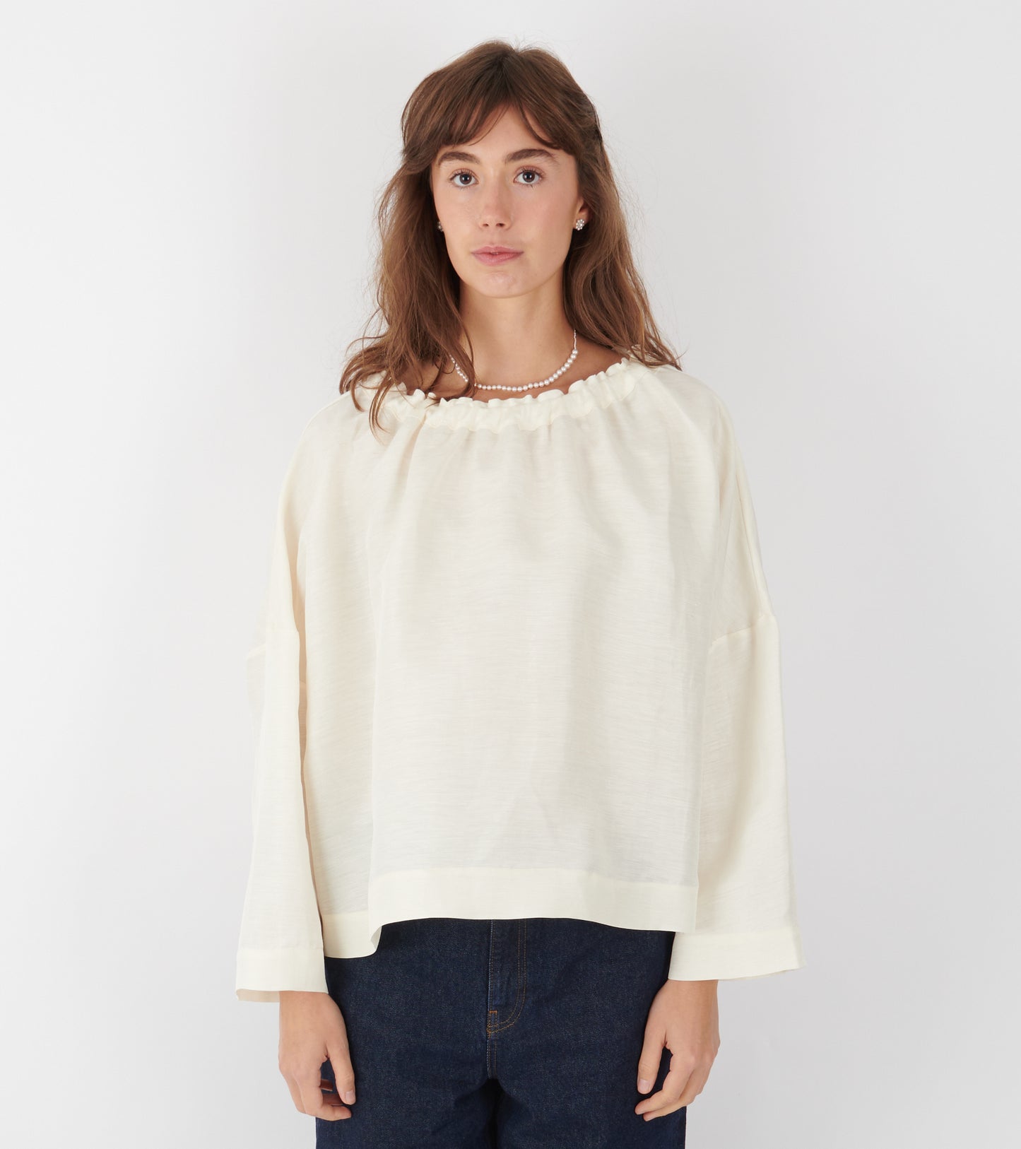 Magrethe LS Tie Top Milk