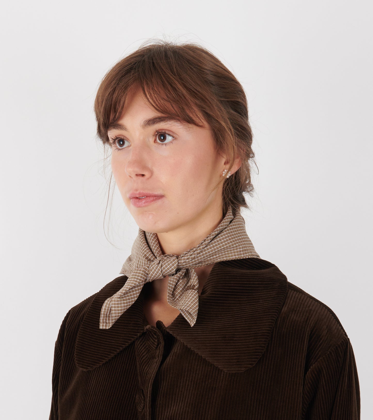 Charlie Scarf Check Mix Fossil