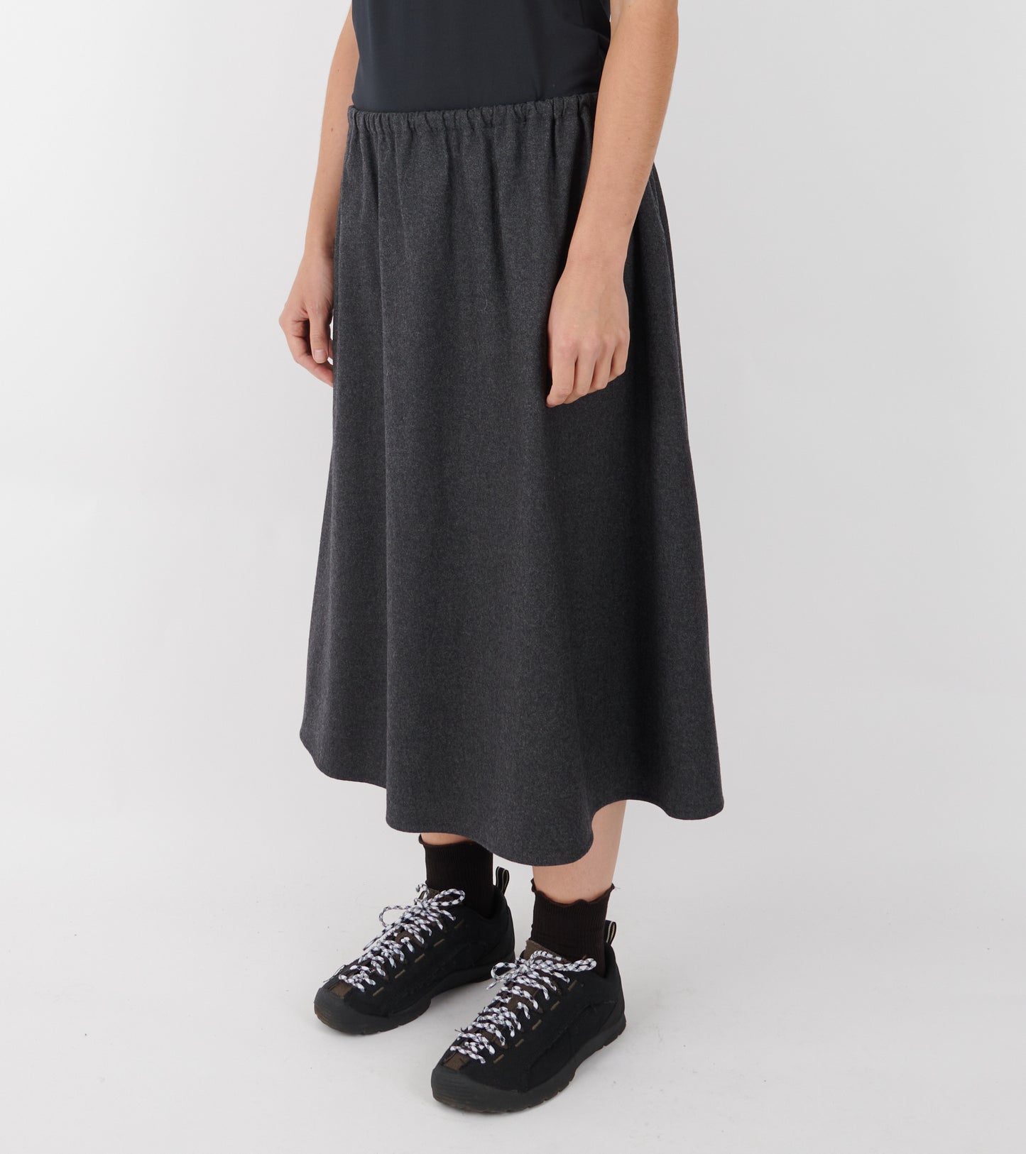 Bianca HW Below Knee Skirt Grey