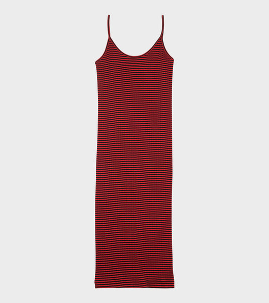 101 Strap Rib Mini Dress Black/Red