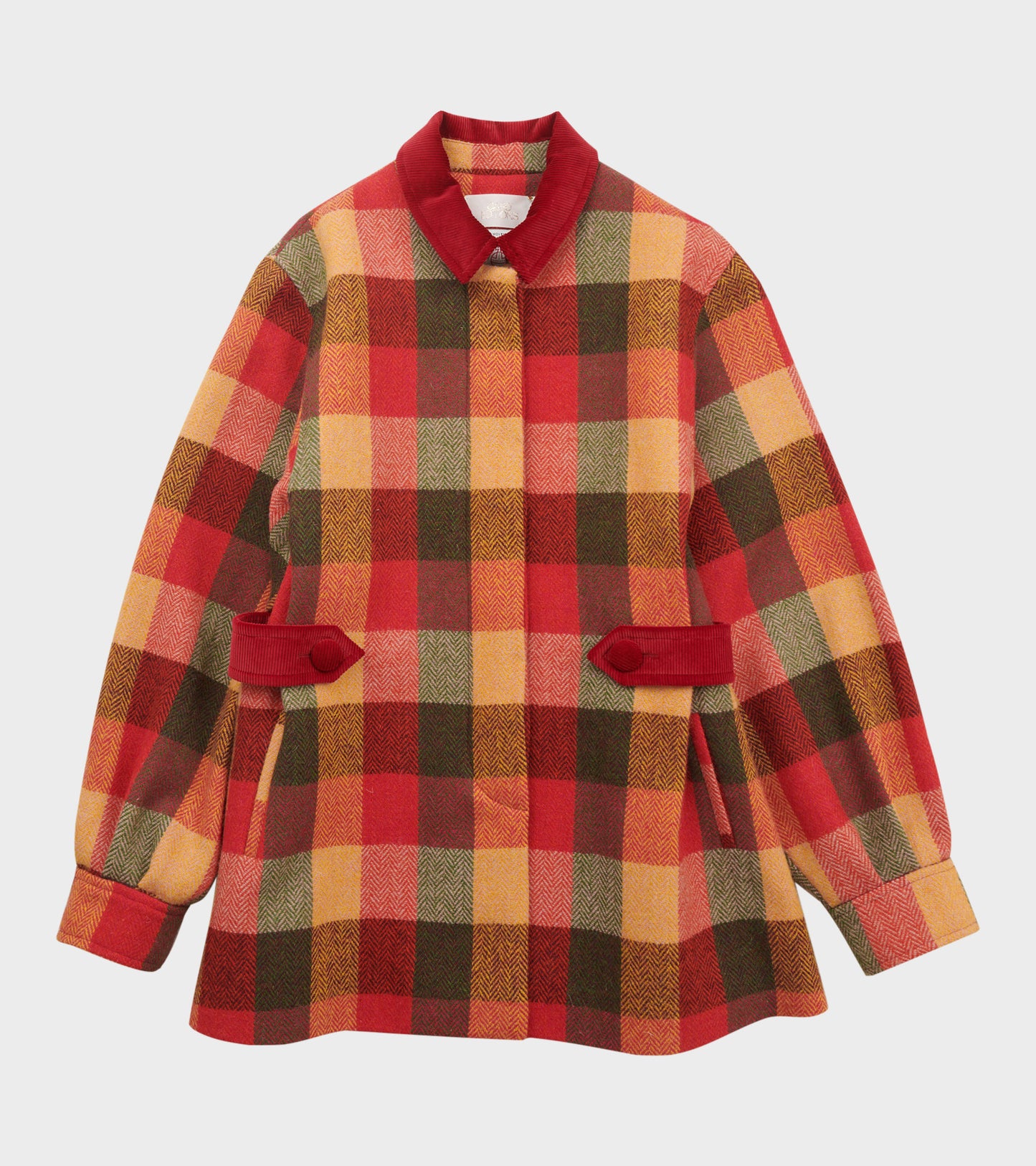 Amanda Coat Red/Orange Check