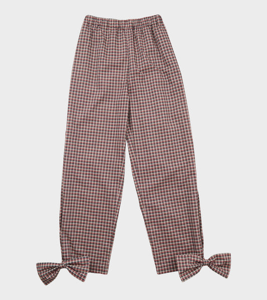 Coco Pants W. Bows Red/Black Check