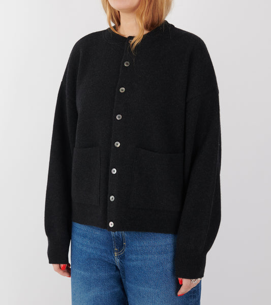 Merino Knit Cardigan Charcoal