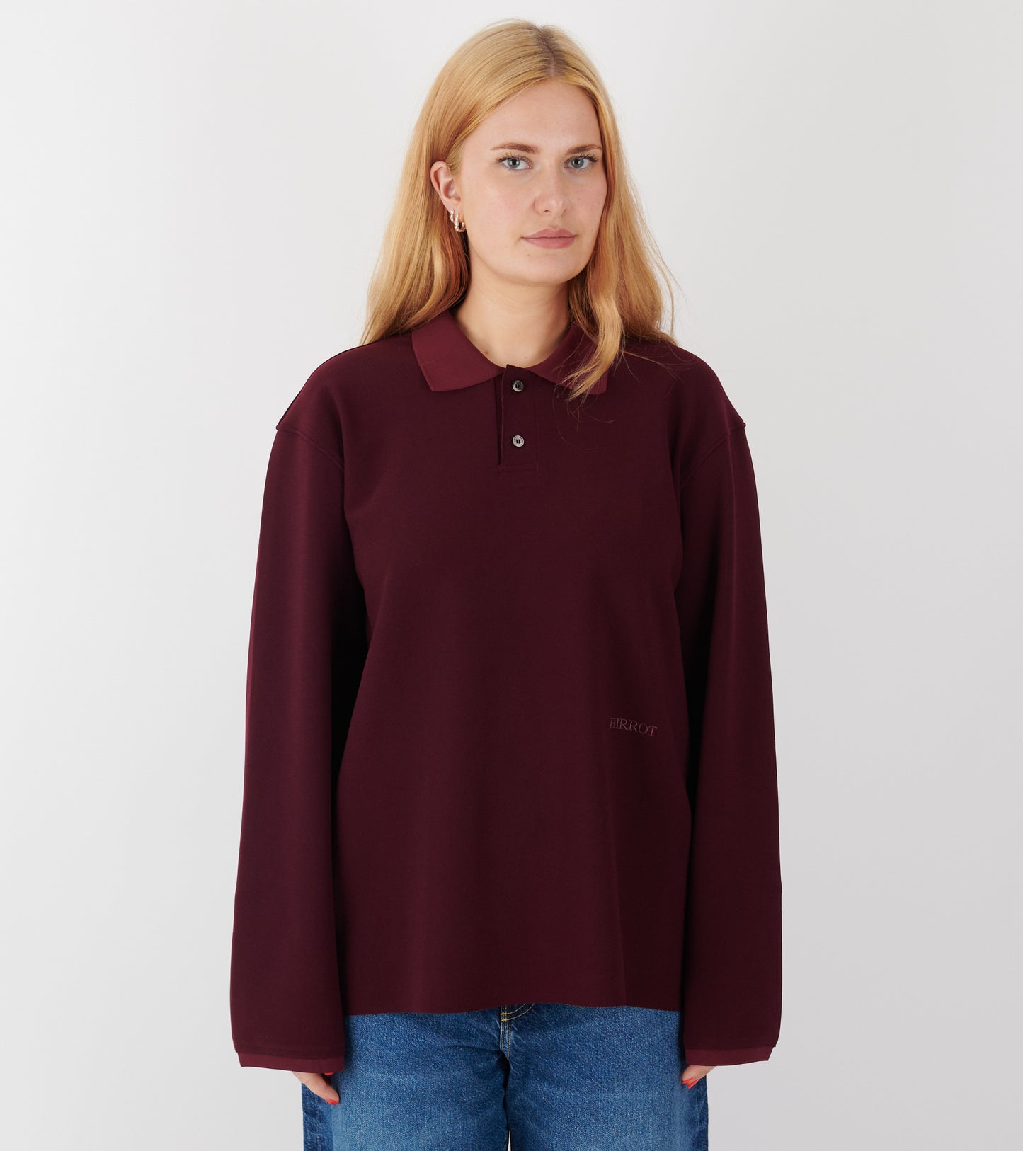Lay2 Long-Sleeve Polo Maroon