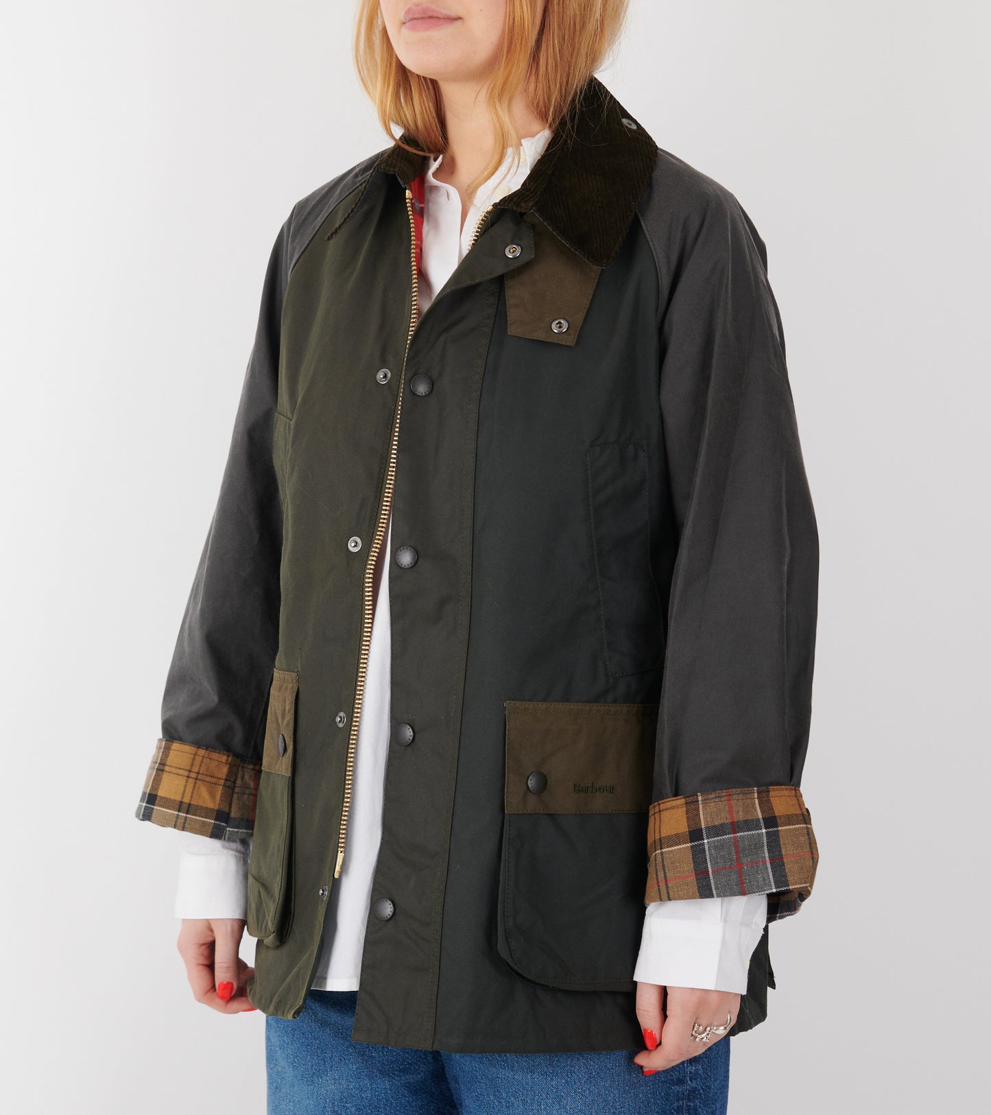 Barbour Patchwork OS SG51 Sage Bedale Wax Jacket