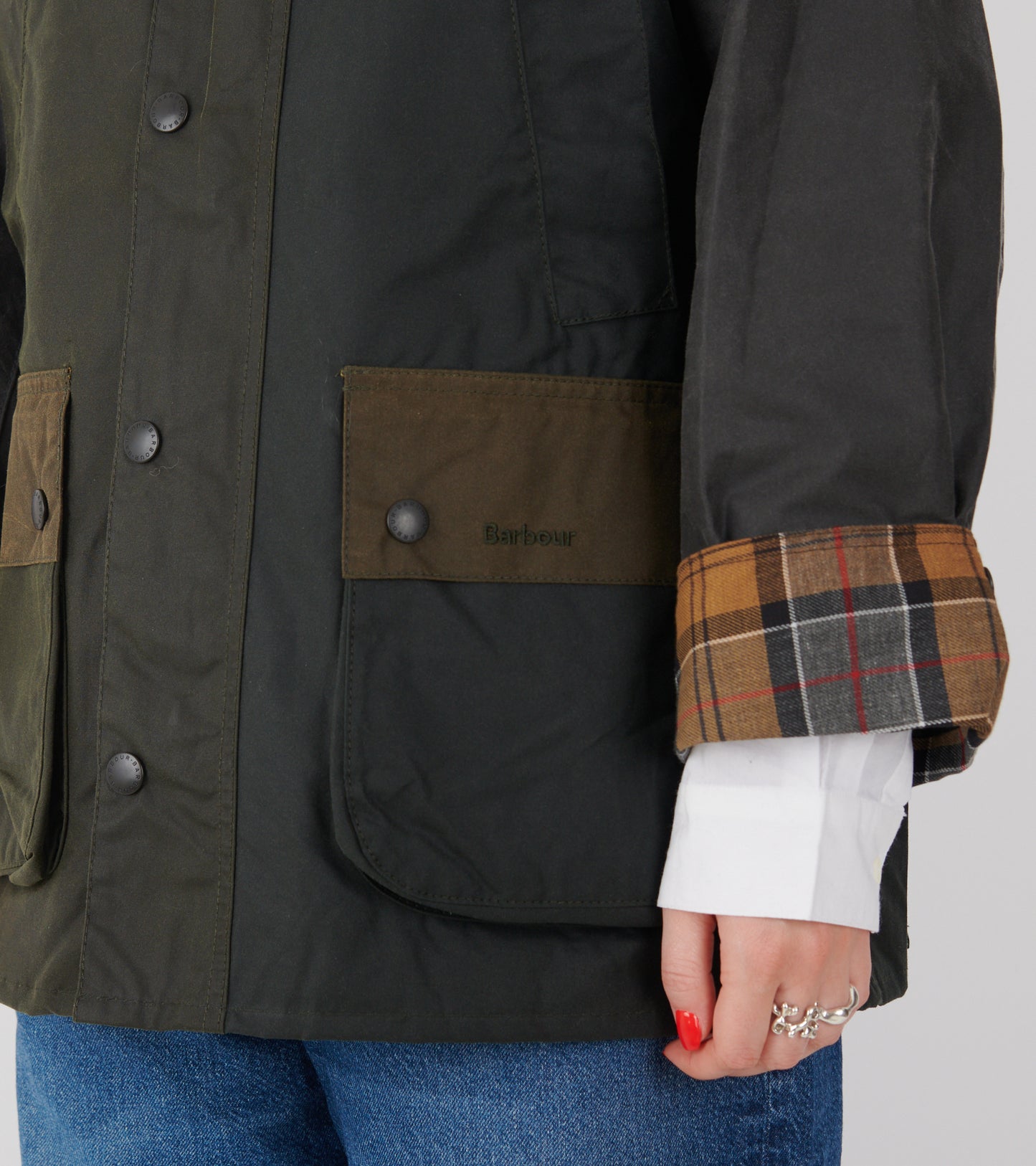 Barbour Patchwork OS SG51 Sage Bedale Wax Jacket