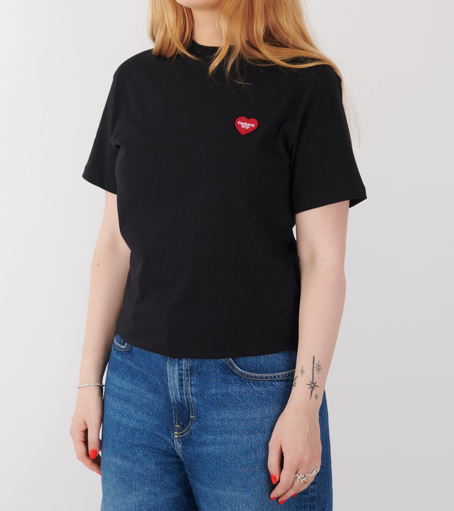 W S/S Heart Patch T-shirt Black