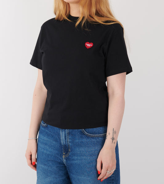 W S/S Heart Patch T-shirt Black