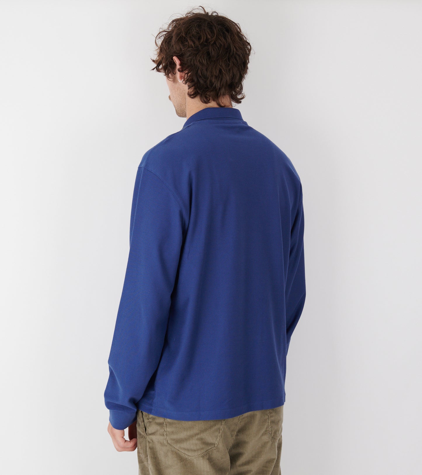 Lace L/S Zip Polo Blue