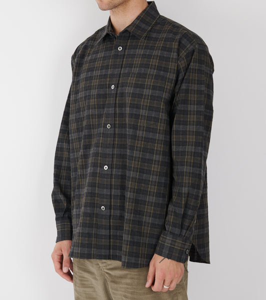 Ole Oversized Wool Check Shirt Charcoal Grey