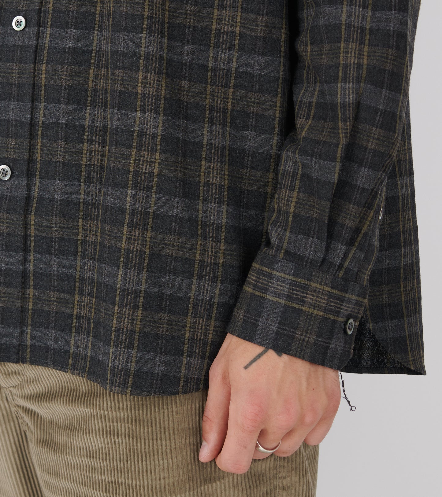 Ole Oversize Wool Check Shirt Charcoal Grey