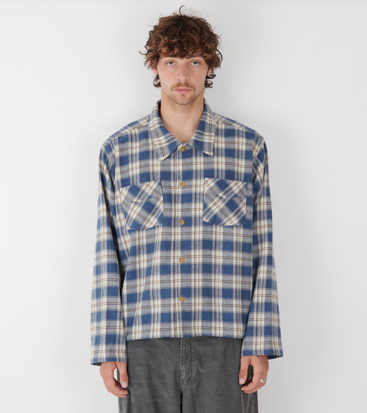 Club Flannel Check Overshirt Blue