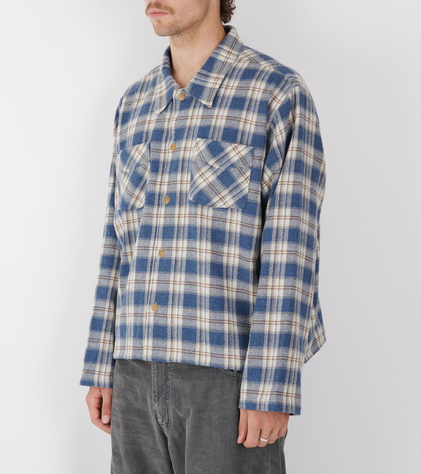 Club Flannel Check Overshirt Blue