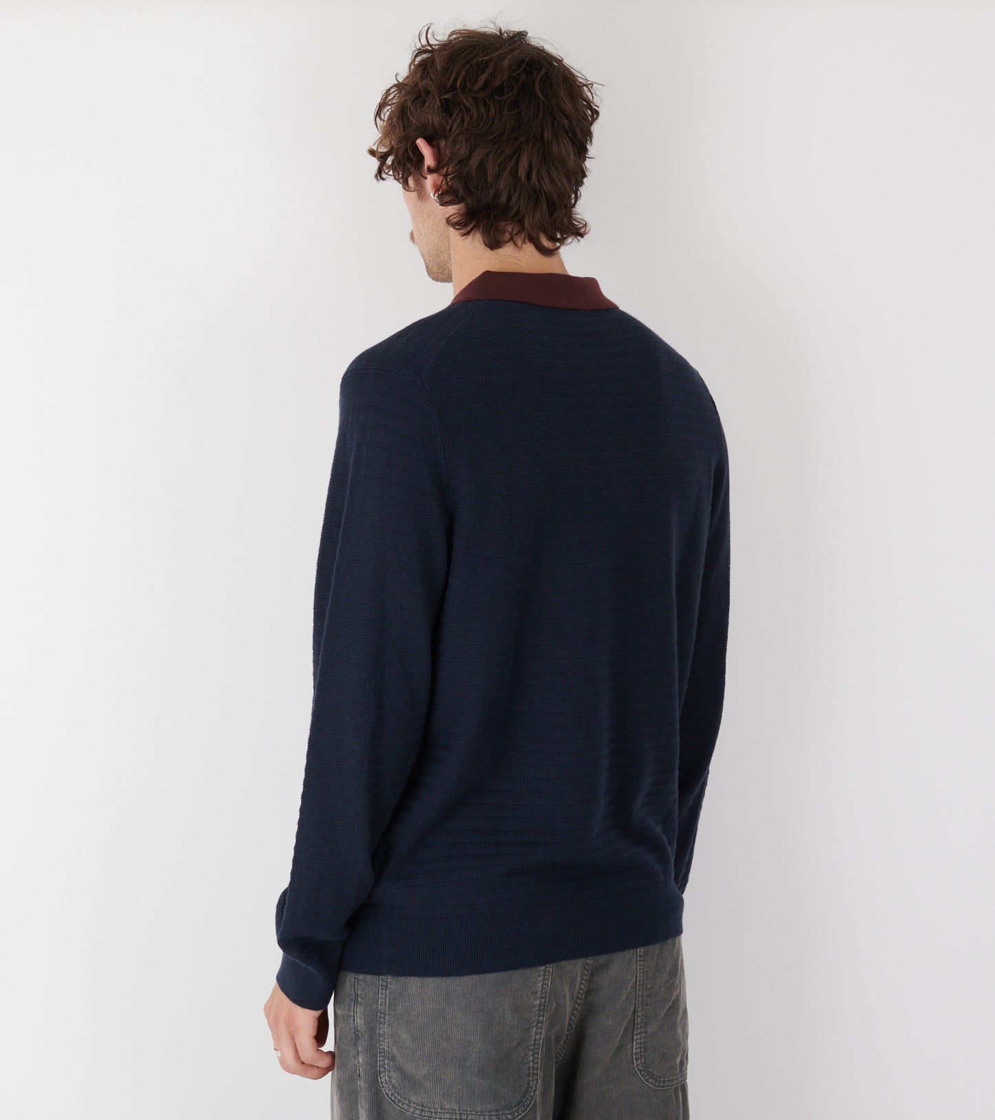 L/S Knit Polo Sweater Navy