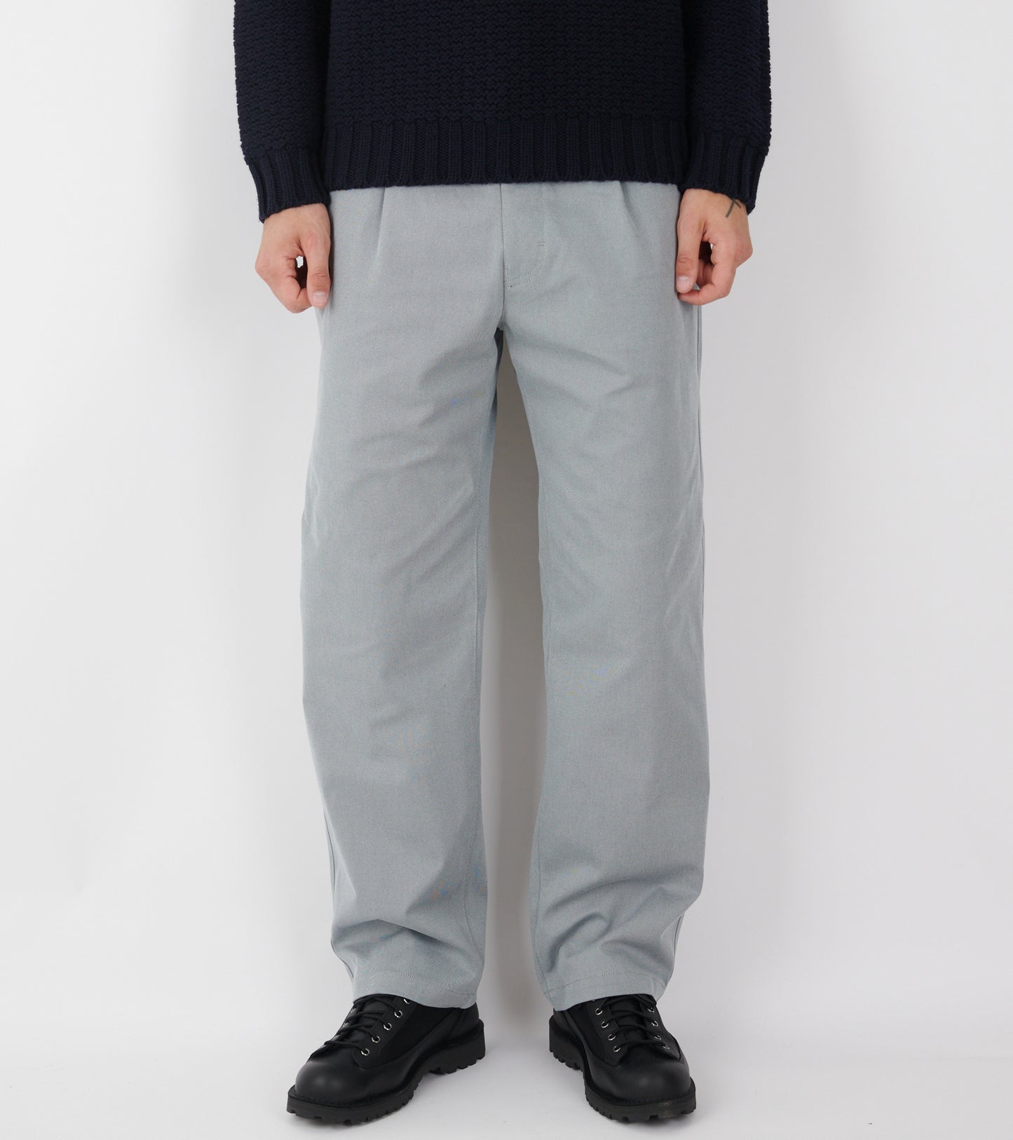 Nylon Tape Belt Trousers Blueish Grey