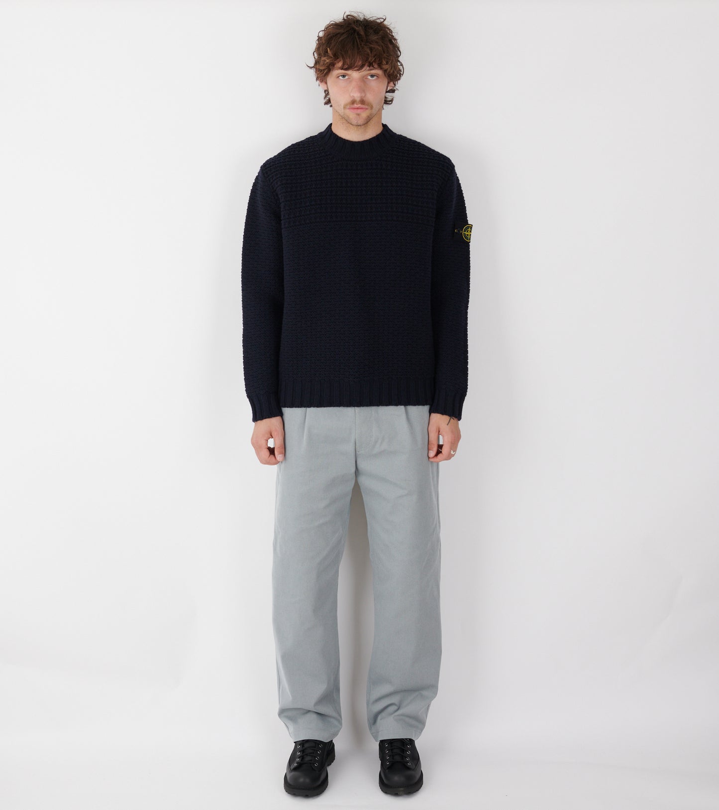 Nylon Tape Belt Trousers Blueish Grey