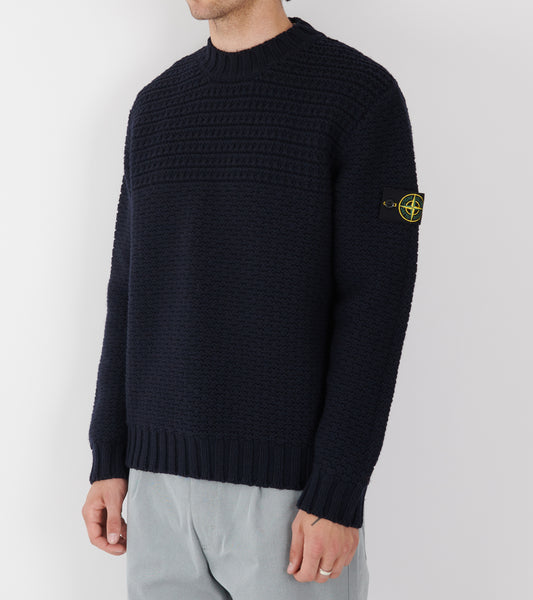 Heavy Wool Knit Sweater Dark Navy