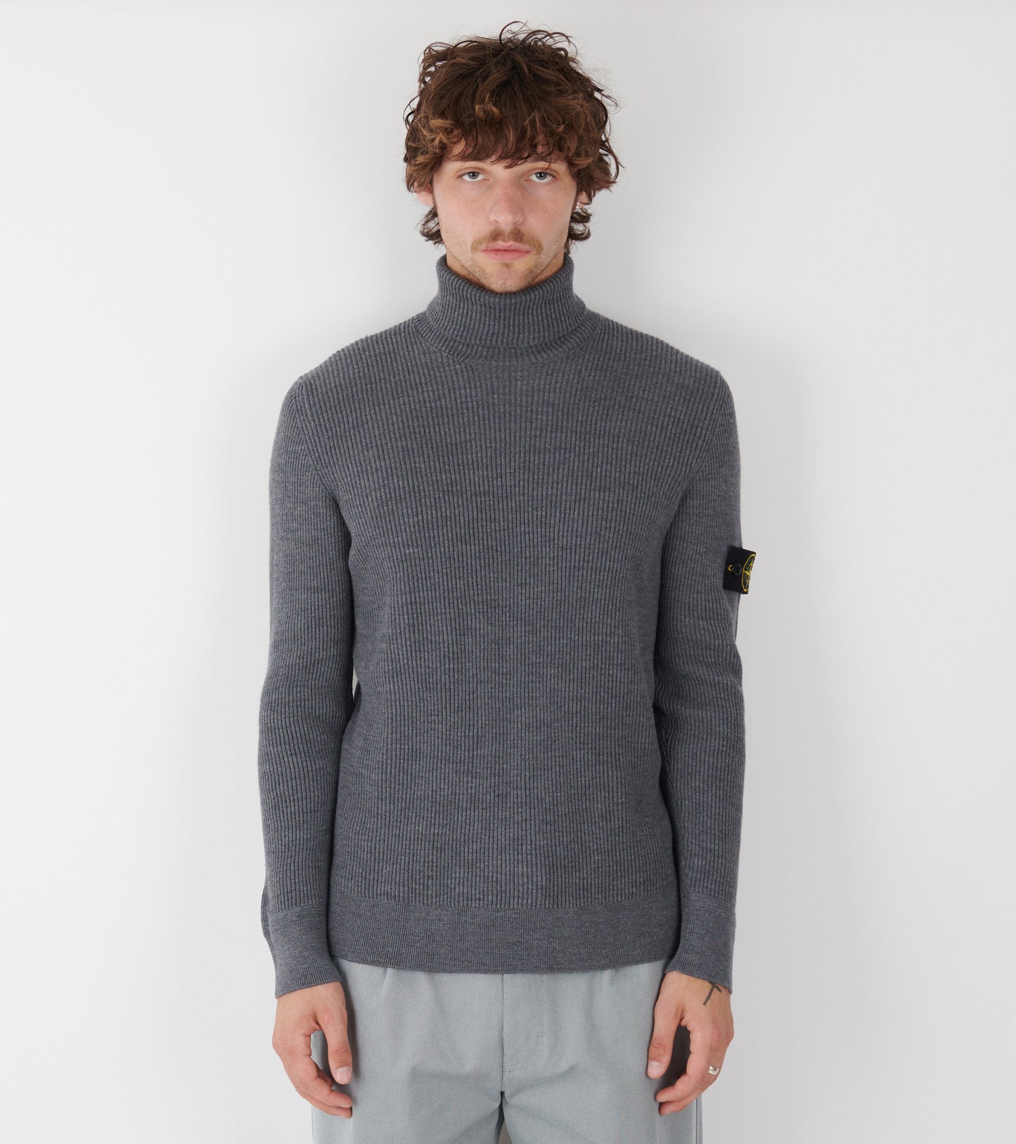 Turtleneck Wool Jumper Grey