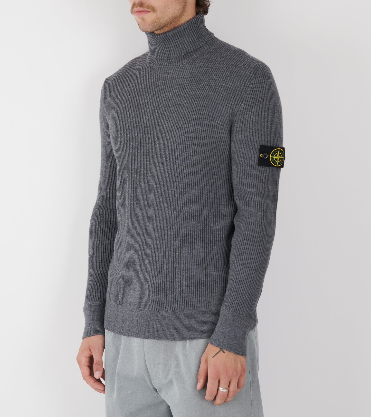 Turtleneck Wool Jumper Grey